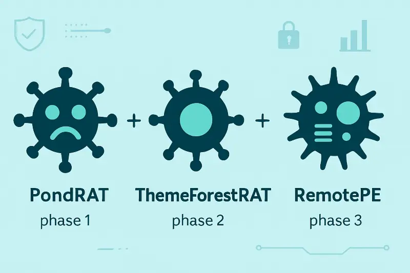 I tre malware RAT, utilizzati PondRAT ThemeForestRAT e RemotePE